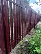 Забор из евроштакетника в СНТ Лена