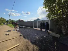 Фотоотзыв клиента о заборе из профнастила, в городе Пушкин — фото 2